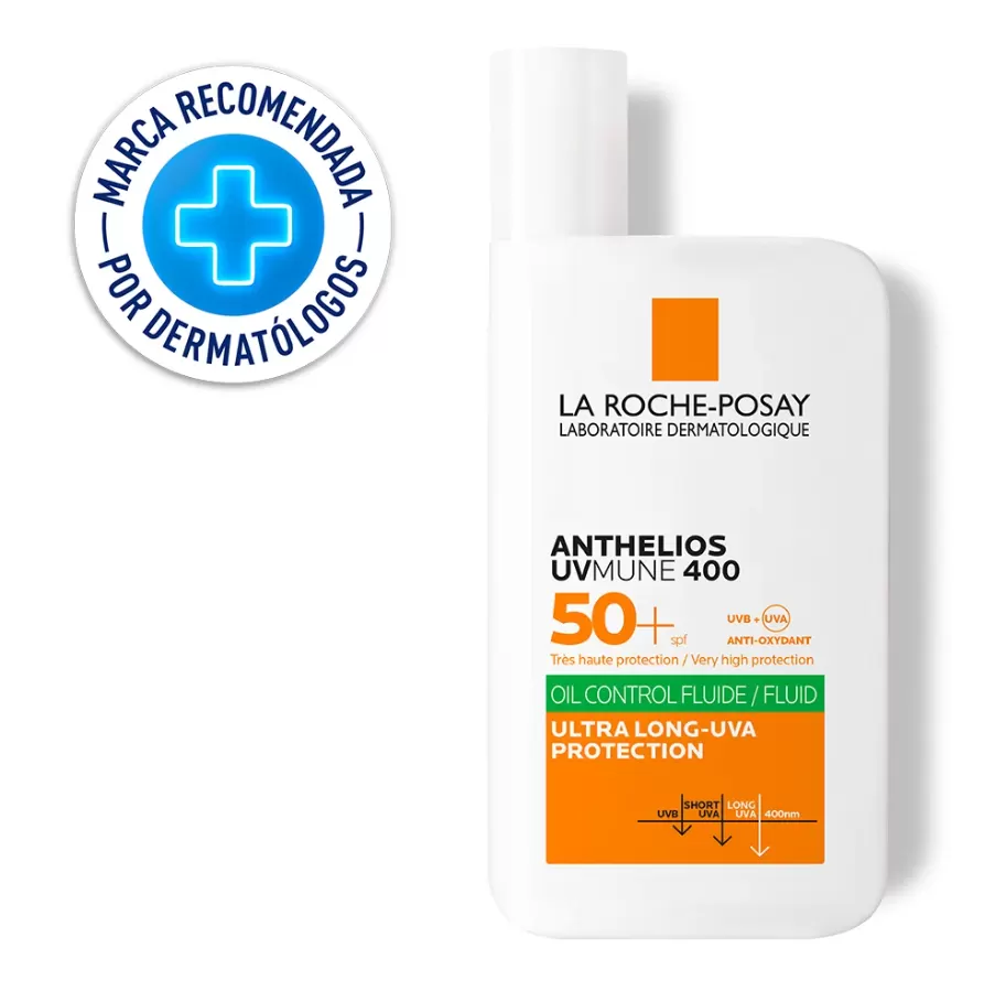 Protector Solar Facial La Roche Posay Anthelios Oil Control Fluido Uvmune 400 Fps 50+ 50Ml