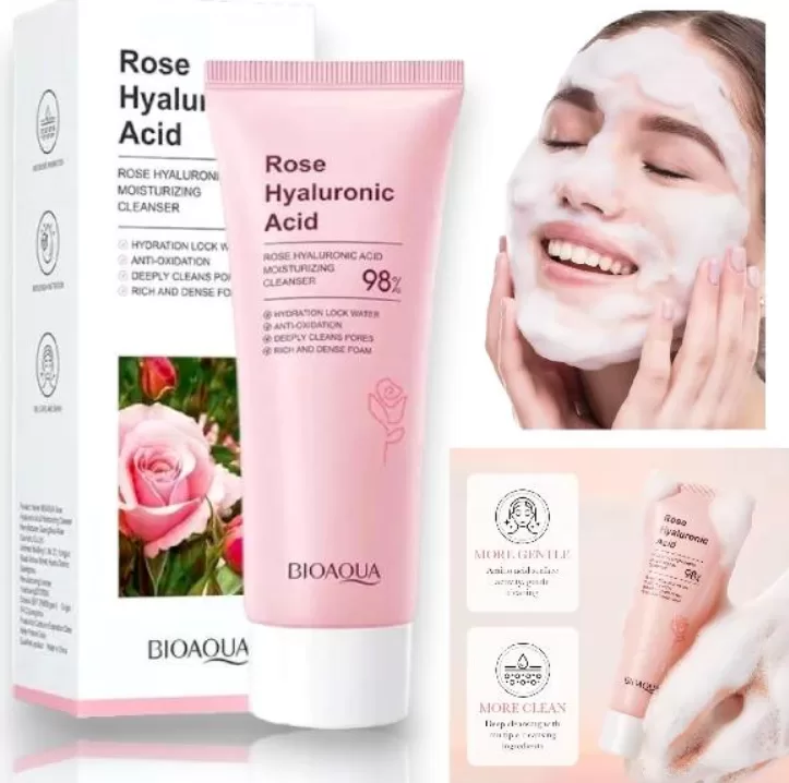 Jabon facial acido hialuronico y Rosas Bioaqua